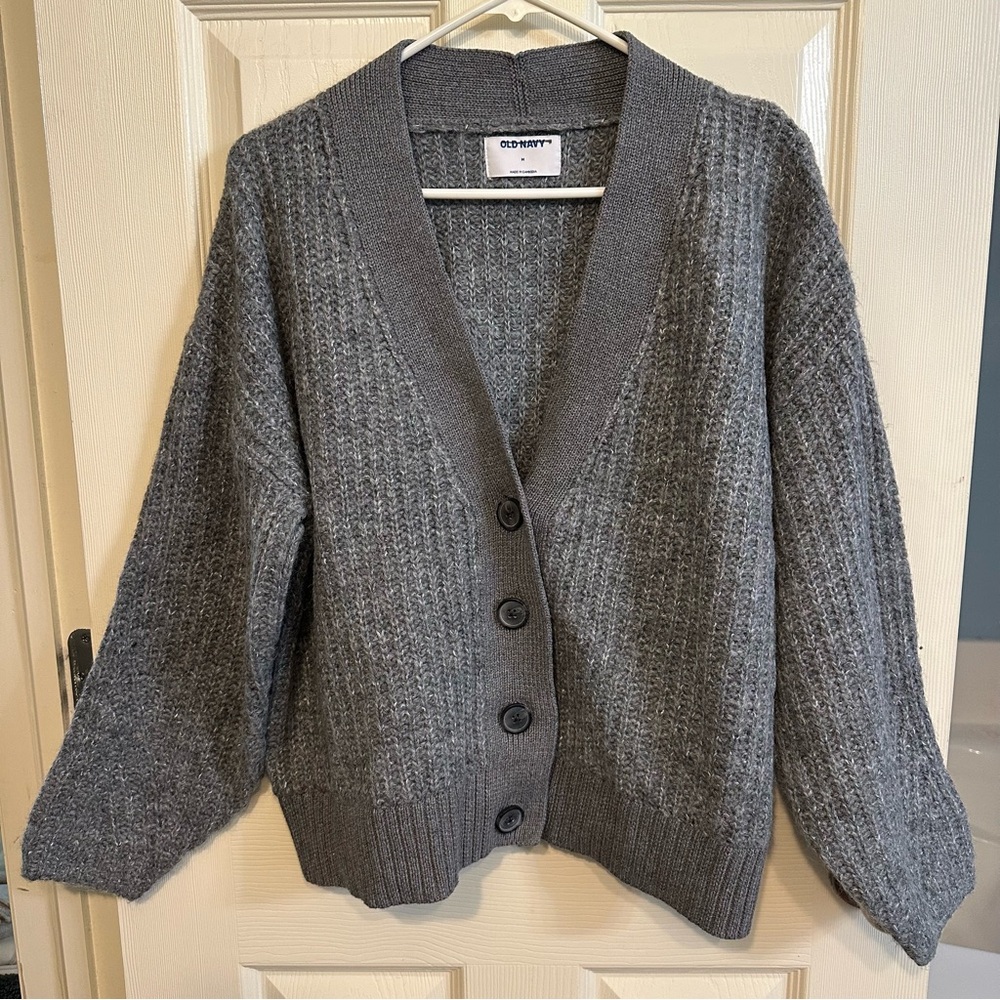 NWOT Women’s Old Navy Grey Knit Cardigan, oversized medium